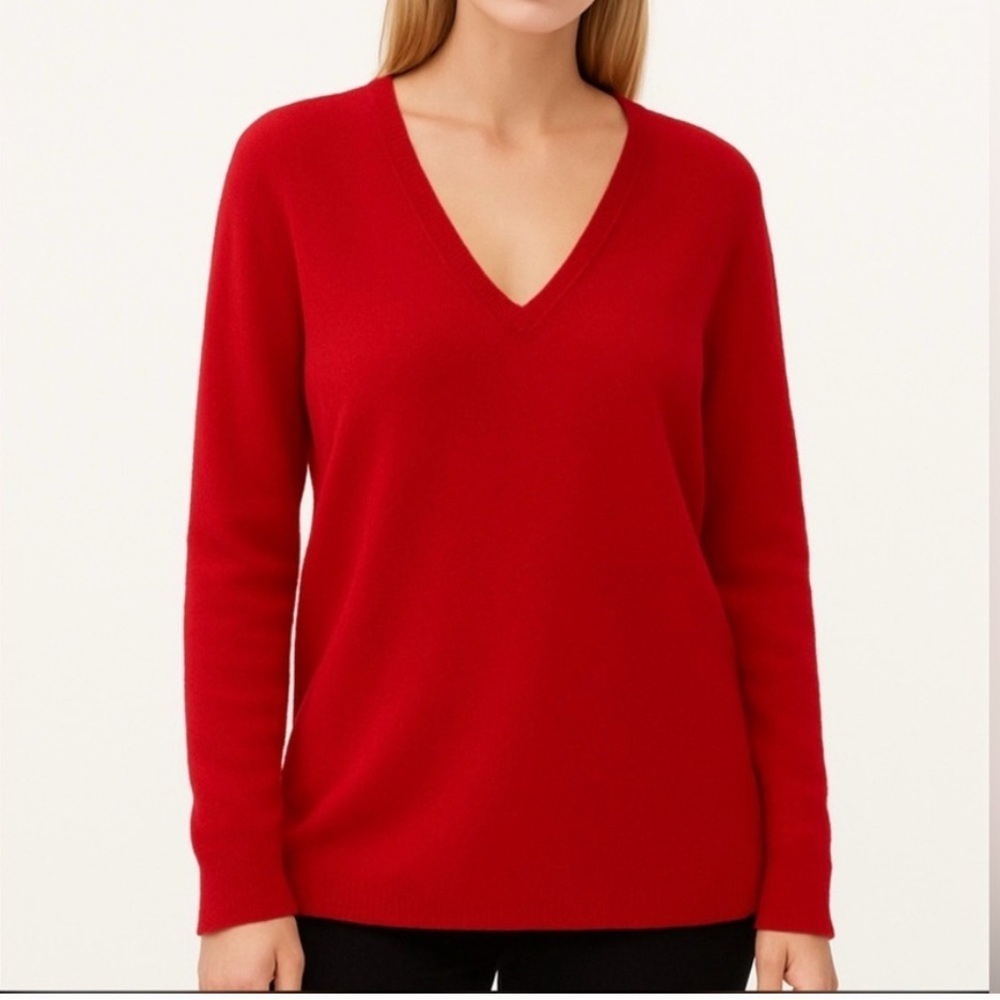 J. Jill True Red V Neck Cotton Blend Sweater Size 2X Style 1243074W NEW